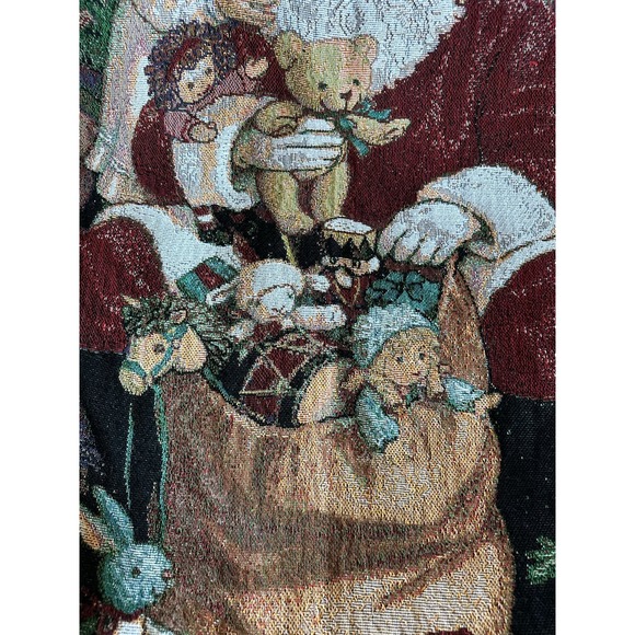 American Vintage Christmas Santa Toys Tapestry Blanket - Picture 7 of 10